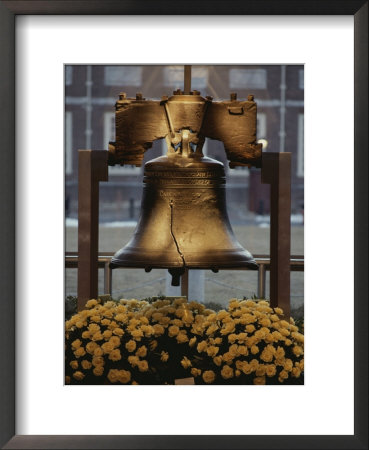 Close View Of The Liberty Bell, And Flowers Beneath It by Kenneth Garrett Pricing Limited Edition Print image