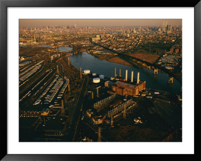 Factories, Power Plants, And Rail Yards Crowd Along The Banks Of The Hackensack River by Melissa Farlow Pricing Limited Edition Print image