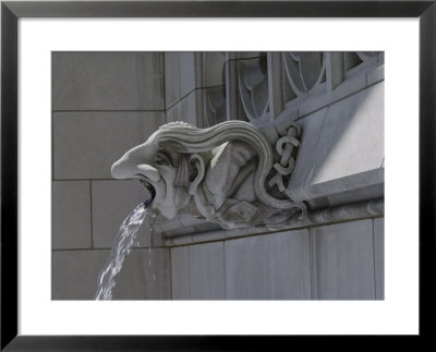 A Neo-Gothic Limestone Gargoyle Spewing Water From Its Mouth by Joseph H. Bailey Pricing Limited Edition Print image