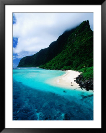 Forested Hills, Beach And Lagoon, American Samoa by Peter Hendrie Pricing Limited Edition Print image