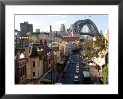 Historic Buildings And Sydney Harbor Bridge, The Rocks, Australia by David Wall Pricing Limited Edition Print image