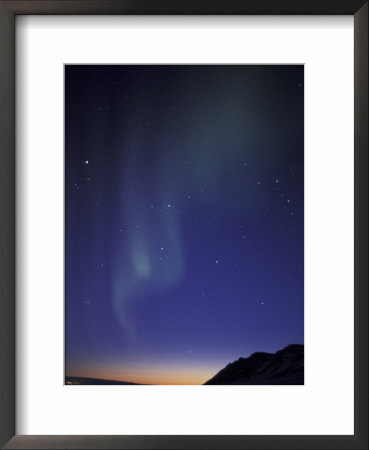 Northern Lights Curtain Of Green Over A Fortress Mountain, Brooks Range, Alaska, Usa by Hugh Rose Pricing Limited Edition Print image