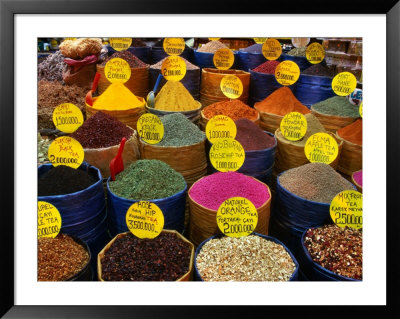 Teas And Spices At Spice Bazaar, Istanbul, Turkey by Greg Elms Pricing Limited Edition Print image