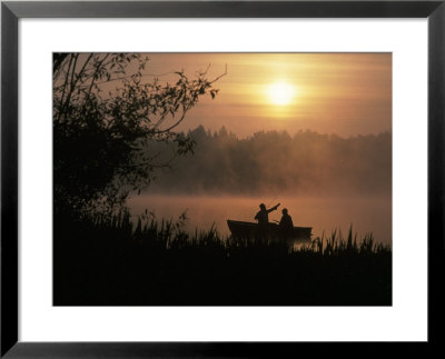 Fishermen In Small Boat, Lake Cassidy, Wa by Jim Corwin Pricing Limited Edition Print image