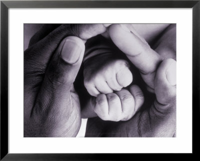 Father's Hands Holding Baby's Hands by Chris Briscoe Pricing Limited Edition Print image