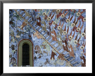 Detail Of Fresco Ladder Of St. John On Northern Wall Of Sucevita Monastery, Sucevita, Romania, by Diana Mayfield Pricing Limited Edition Print image