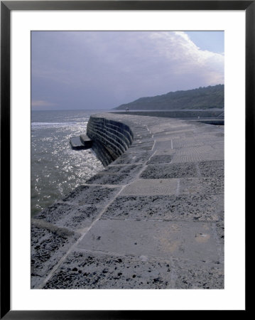 Sea Wall At Lyme Regis, Dorset, England by Nik Wheeler Pricing Limited Edition Print image