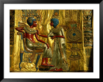 Gold And Silver Inlaid Throne From The Tomb Of Tutankhamun, Valley Of The Kings, Egypt by Kenneth Garrett Pricing Limited Edition Print image