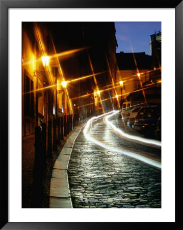 Cobble-Stoned Thunovska Street At Night, Special Effect, Prague, Czech Republic by Richard Nebesky Pricing Limited Edition Print image
