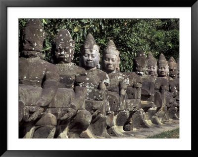 Buddha Statues At The Bayon, Angkor, Cambodia by Keren Su Pricing Limited Edition Print image