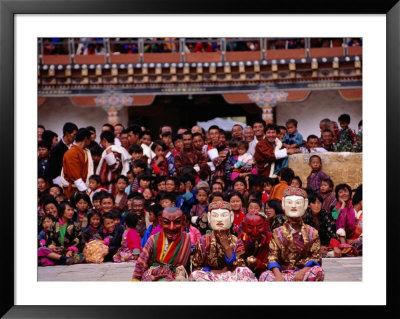 Traditional Cham Masked Dancers During Wangdu Tsechu (Wanduphodrang), Wangdue Prodrang, Bhutan by Izzet Keribar Pricing Limited Edition Print image