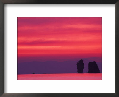 Pink Sky Reflected In Sea With Karst Islands, Phang Nga Bay, Thailand by John & Lisa Merrill Pricing Limited Edition Print image