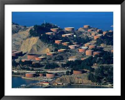 Overhead Of Oil Tank Farm On The Californian Coast, Richmond, Usa by Jim Wark Pricing Limited Edition Print image