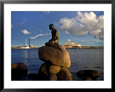 The Little Mermaid Gazes Out Over The Entrance To Copenhagen, Denmark by Keenpress Pricing Limited Edition Print image