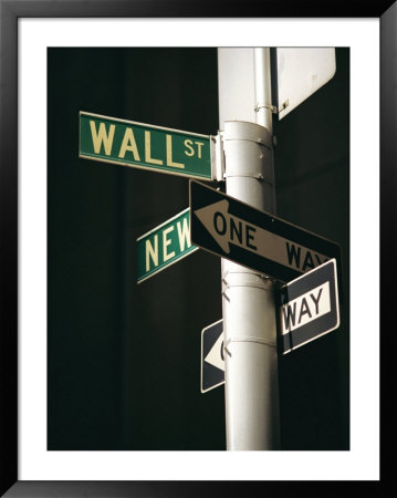 Wall Street Sign, New York City, New York State, Usa by Walter Rawlings Pricing Limited Edition Print image