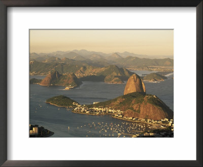 Aerial View Of Botafogo Bay And Sugarloaf, Rio De Janeiro, Brazil, South America by Sergio Pitamitz Pricing Limited Edition Print image