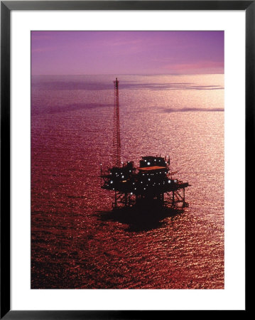 Offshore Oil Rig At Sunset by Ken Glaser Pricing Limited Edition Print image