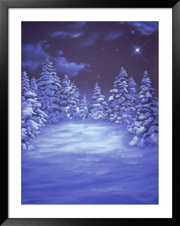 Painting Of Trees In The Snow by William Rogers Pricing Limited Edition Print image