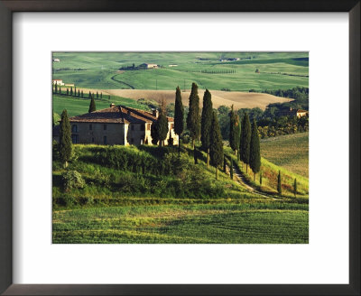 Europe, Italy. A Pastoral Tuscany Villa In Val D'orcia by Dennis Flaherty Pricing Limited Edition Print image