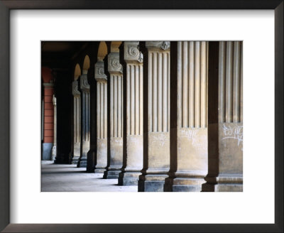 Pillars At Arcade Where Former City Wall Stood, Via Roma, Alba, Italy by Martin Moos Pricing Limited Edition Print image