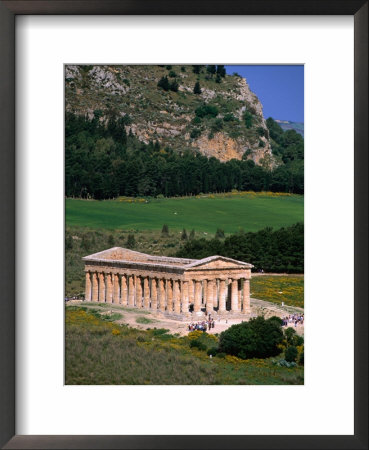Ancient Doric Temple In Front Of Mountain, Segesta, Sicily, Italy by Stephen Saks Pricing Limited Edition Print image
