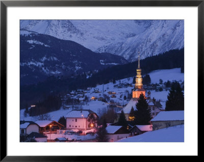View Of Village And Mont-Blanc, French Alps by Walter Bibikow Pricing Limited Edition Print image