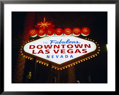 Welcome To Las Vegas Sign At Night, Las Vegas, Nevada, Usa by Gavin Hellier Pricing Limited Edition Print image
