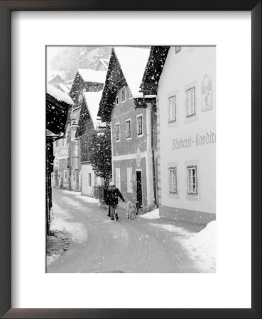 Snowy Street, Hallstat, Austria by Walter Bibikow Pricing Limited Edition Print image