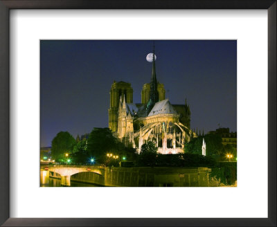 Full Moon Over Notre Dame Cathedral At Night, Paris, France by Jim Zuckerman Pricing Limited Edition Print image