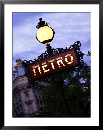 Classic Art Nouveau Metro Sign At Odeon Metro Station, Paris, France by Glenn Beanland Pricing Limited Edition Print image
