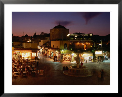 Rhodes City At Night, Dodecanese, Greece by Wayne Walton Pricing Limited Edition Print image