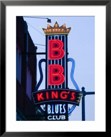 Signs For Bb King's Club, Beale Street Entertainment Area, Memphis, Tennessee, Usa by Walter Bibikow Pricing Limited Edition Print image