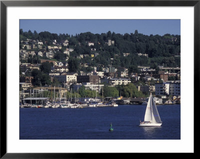 View Of Lake Union And Capitol Hill Neighborhood, Seattle, Washington, Usa by Connie Ricca Pricing Limited Edition Print image