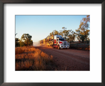 Roadtrain Hurtles Through Outback, Cape York Peninsula, Queensland, Australia by Oliver Strewe Pricing Limited Edition Print image