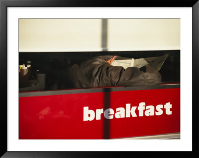 An Early Morning Diner Reads The Paper In Downtown Santa Fe by Stephen St. John Pricing Limited Edition Print image