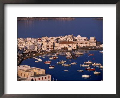 Mykonos Town At Sunset, Mykonos, Greece by Walter Bibikow Pricing Limited Edition Print image