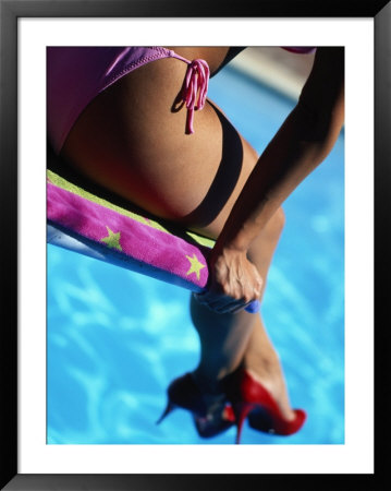 Mexican Woman In Bikini By Swimming Pool by Mitch Diamond Pricing Limited Edition Print image