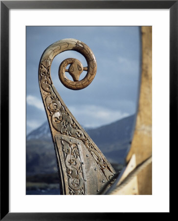 Detail Of The Replica Of A 9Th Century Ad Viking Ship, Oseberg, Norway, Scandinavia, Europe by David Lomax Pricing Limited Edition Print image