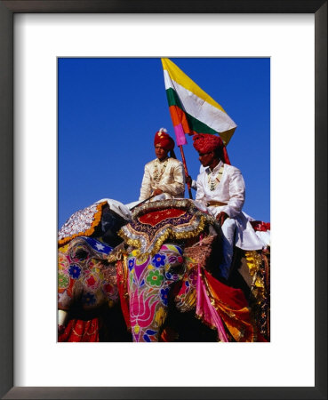 Decorated And Painted Elephants Posing For Judges At Annual Elephant Festival, Jaipur, India by Paul Beinssen Pricing Limited Edition Print image