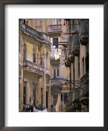 Apartment Buildings With Laundry Hanging From Balconies, Havana, Cuba, West Indies, Central America by Lee Frost Pricing Limited Edition Print image