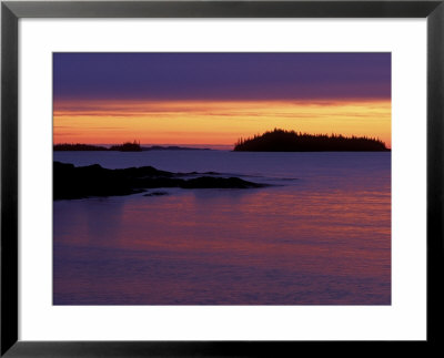 Spring Sunrise Silhouettes Edwards Island And Clouds On Lake Superior, Isle Royale National Park by Mark Carlson Pricing Limited Edition Print image