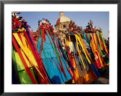 Native Dancers From Tlaxcala Performing Outside Basilica De Guadalupe, Mexico City, Mexico by Rick Gerharter Pricing Limited Edition Print image
