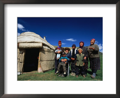 Krygz Family Portrait Outside Summer Yurt, Outside Of Kochkor, Kyrgyzstan by Anthony Plummer Pricing Limited Edition Print image
