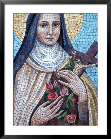 Mosaic Depicting Saint Holding Crucifix, Italy by Doug Mazell Pricing Limited Edition Print image
