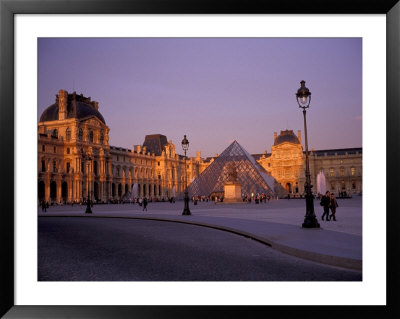 Le Louvre Museum And Glass Pyramids, Paris, France by David Barnes Pricing Limited Edition Print image
