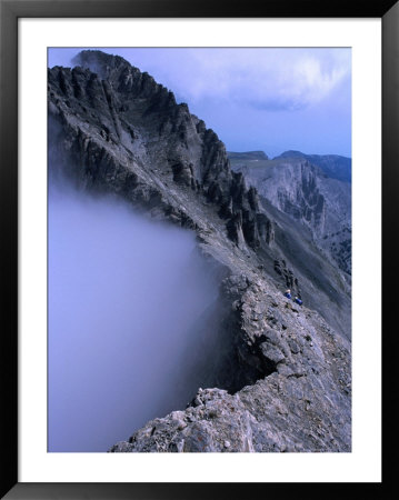 Trekkers Climbing Towards Mytikas On Mt. Olympus, Mytikas, Greece by Mark Daffey Pricing Limited Edition Print image