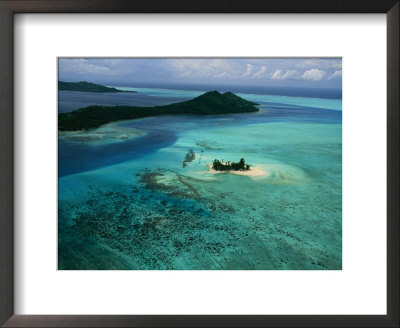 Outer Islands Of Bora Bora As Seen From Above In A Helicopter by Todd Gipstein Pricing Limited Edition Print image