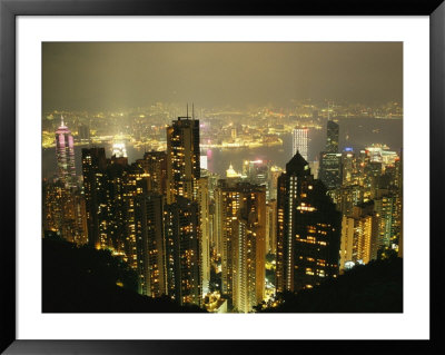 The Hong Kong Skyline Seen From The Peak At Night by Eightfish Pricing Limited Edition Print image