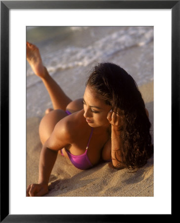 Swimsuit Model Lying On Beach by Vince Cavataio Pricing Limited Edition Print image