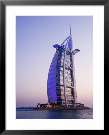 Sunset, Burj Al Arab Hotel, Dubai, United Arab Emirates, Middle East by Amanda Hall Pricing Limited Edition Print image